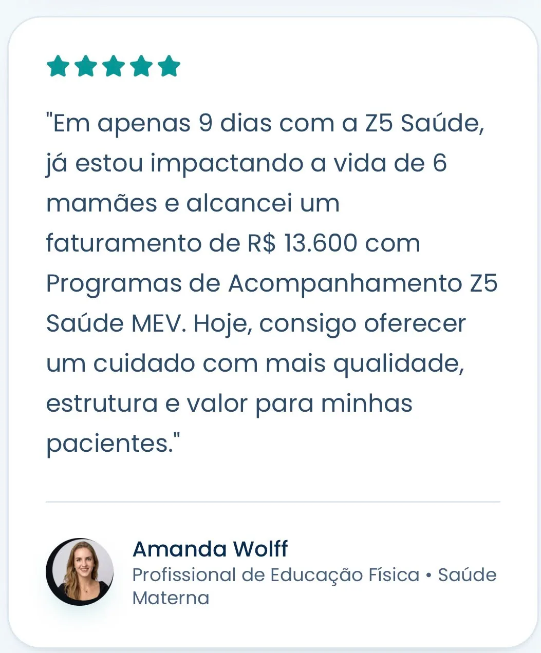 Depoimento de Amanda Wolff, profissional de educação física em saúde materna