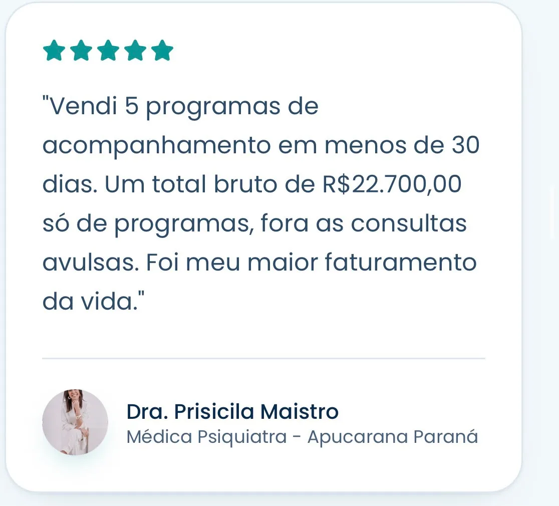 Depoimento de Dra. Priscila Maistro, psiquiatra