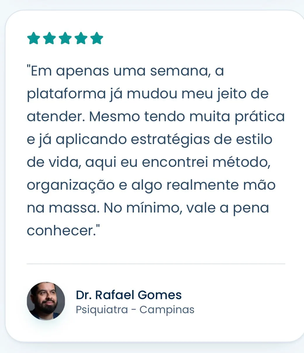Depoimento de Dr. Rafael Gomes, psiquiatra em Campinas